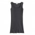 Summer Sleeveless Tank Dress For Women Sexy Slim Fit Pullover Midi Skirt Simple Elegant Solid Color Sundress black XL
