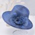 Summer Straw Hat for Women Flowers Sun shade Solid Color Ultraviolet proof Wide Brim Hat Foldable Beach Hat Navy