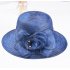 Summer Straw Hat for Women Flowers Sun shade Solid Color Ultraviolet proof Wide Brim Hat Foldable Beach Hat Navy