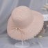 Summer Straw Hat for Women Sun shade Seaside Ultraviolet proof Beach Hat Foldable Hat Pearl pink