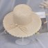 Summer Straw Hat for Women Sun shade Seaside Ultraviolet proof Beach Hat Foldable Hat Pearl beige