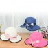 Summer Straw Hat for Women Sun shade Seaside Ultraviolet proof Beach Hat Foldable Hat Open navy