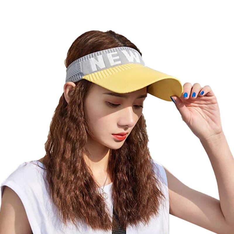Summer Sun Hat Visor Cap Outdoor Sports Sunscreen Top Hat yellow