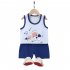 Summer Thin Pajamas For Children Cotton Cute Cartoon Printing Sleeveless Tank Tops Shorts Suit For Boys cloud universe 18 24 months M