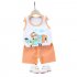 Summer Thin Pajamas For Children Cotton Cute Cartoon Printing Sleeveless Tank Tops Shorts Suit For Boys cow 2 3 years L