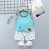 Summer Thin Pajamas For Children Cotton Cute Cartoon Printing Sleeveless Tank Tops Shorts Suit For Boys snail 2 3 years L