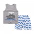 Summer Thin Pajamas For Children Cotton Cute Cartoon Printing Sleeveless Tank Tops Shorts Suit For Boys cow 2 3 years L