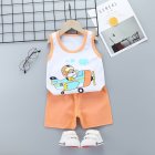Summer Thin Pajamas For Children Cotton Cute Cartoon Printing Sleeveless Tank Tops Shorts Suit For Boys super pilot 3-4 years XL
