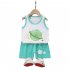 Summer Thin Pajamas For Children Cotton Cute Cartoon Printing Sleeveless Tank Tops Shorts Suit For Boys green bike 4 5 years 2XL