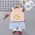 Summer Thin Pajamas For Children Cotton Cute Cartoon Printing Sleeveless Tank Tops Shorts Suit For Boys pink 8 18 months S