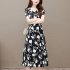 Summer V Neck Short Sleeve Dress For Women Casual Elegant Floral Printing Pullover Dress As shown 3XL