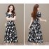 Summer V Neck Short Sleeve Dress For Women Casual Elegant Floral Printing Pullover Dress As shown XL