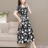Summer V Neck Short Sleeve Dress For Women Casual Elegant Floral Printing Pullover Dress As shown 3XL
