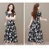 Summer V Neck Short Sleeve Dress For Women Casual Elegant Floral Printing Pullover Dress As shown XL