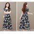 Summer V Neck Short Sleeve Dress For Women Casual Elegant Floral Printing Pullover Dress As shown 3XL