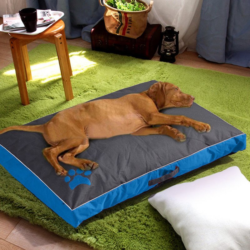 Summer Waterproof Removable Cover Pet Sleepling Cushion for Dogs blue_85X55X8CM