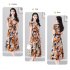 Summer Women Short Sleeves Dress Ice Silk V Neck Elegant Printing Dress Casual Large Size Slimming A line Skirt As shown 2XL