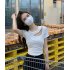 Summer Women Short Sleeves T shirt Fashion Sexy Hollow Out Round Neck Blouse Casual Slim Fit Solid Color Tops White M