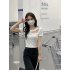 Summer Women Short Sleeves T shirt Fashion Sexy Hollow Out Round Neck Blouse Casual Slim Fit Solid Color Tops White M