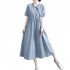 Summer Women Short Sleeves Dress Fashion V Neck High Waist A line Skirt Retro Embroidered Large Size Dress White 3XL
