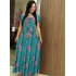 Summer Women Short Sleeves Dress Round Neck Hallow Out Digital Printing Large Swing Long Skirt Casual Large Size Dress H short sleeve 3XL