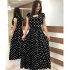 Summer Women Short Sleeves Dress Round Neck Hallow Out Digital Printing Large Swing Long Skirt Casual Large Size Dress Q short sleeve 3XL