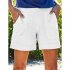 Summer Women Shorts Casual Cotton Linen Breathable High Waist Pants With Pockets Loose Solid Color Shorts black S