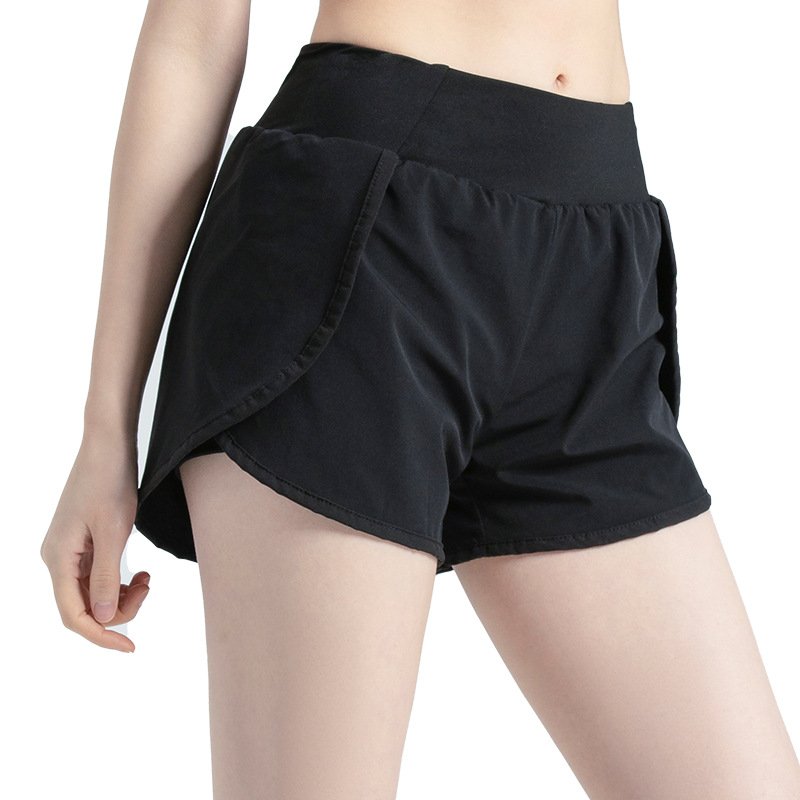 Summer Women Shorts With Side Pockets Casual Loose Quick-drying Sports Short Pants For Running Fitness Yoga Cycling black XL