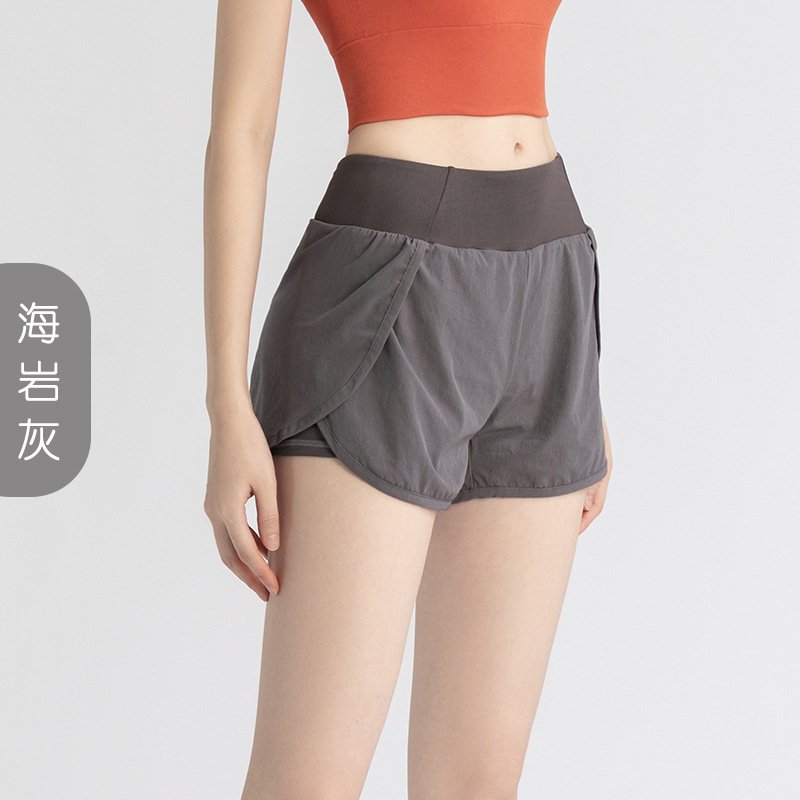 Summer Women Shorts With Side Pockets Casual Loose Quick-drying Sports Short Pants For Running Fitness Yoga Cycling gray XL
