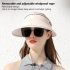 Summer Women Sun Hat Sunshade Adjustable Large Brim Hat With Detachable Windproof Rope For Outdoor Beach Cycling XMZ247 Purple adjustable