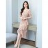 Summer Women V neck Short Sleeves Dress Retro French Floral Printing A line Skirt Elegant Lace up Dress red M