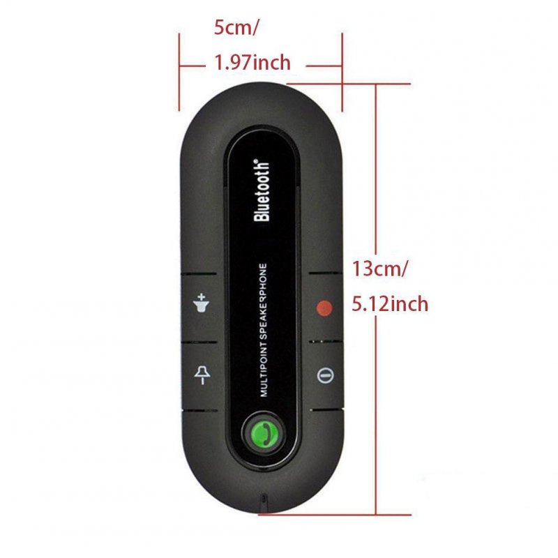 Sun Visor Car Bluetooth-compatible Wireless Receiver Hands-free Phone Speaker Clip Auto Audio Kit Music Player black