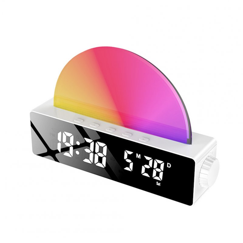 Sunrise Alarm Clock Simple Led Brightness Light Bedside Wake-up Alarm Clock