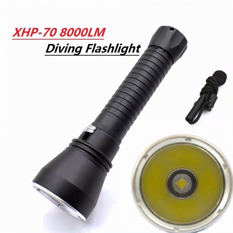Super Brightness Diving Flashlight Cree XHP70 LED Waterproof Dive Flashlight Yellow/White Light white light