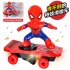 Super Heroes Spiderman Ultraman Stunt Scooter Skateboard Toys Dance Hero Light Music 360 Rotation Toys for Boys Robot scooter