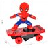 Super Heroes Spiderman Ultraman Stunt Scooter Skateboard Toys Dance Hero Light Music 360 Rotation Toys for Boys Robot scooter
