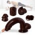 Super Realistic Dildo Double Layer Silicone Chocolate Dildos with Elastic Testicles and Strong Suction Cup Anal Plug Penis Replica dark brown