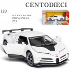 Supercar Simulation Model For Bugatti 1:32 Model 4Open Sound  Light The Door  Pull Back That will Run Toy white