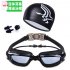 Swimming Accessories  HD Waterproof Anti Fog Swimming Goggles Swim Cap Set   UV Protection Anti Shatter Lenses