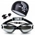 Swimming Accessories  HD Waterproof Anti Fog Swimming Goggles Swim Cap Set   UV Protection Anti Shatter Lenses