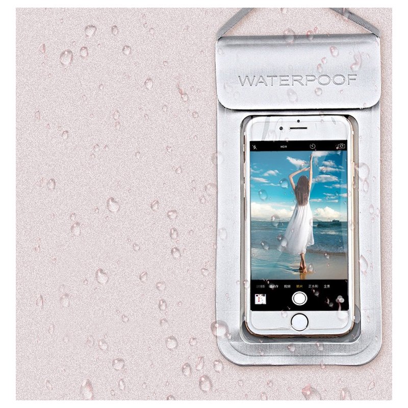 Swimming Waterproof Bag Touch Screen Underwater Phone Case  Silver_5.5 inches