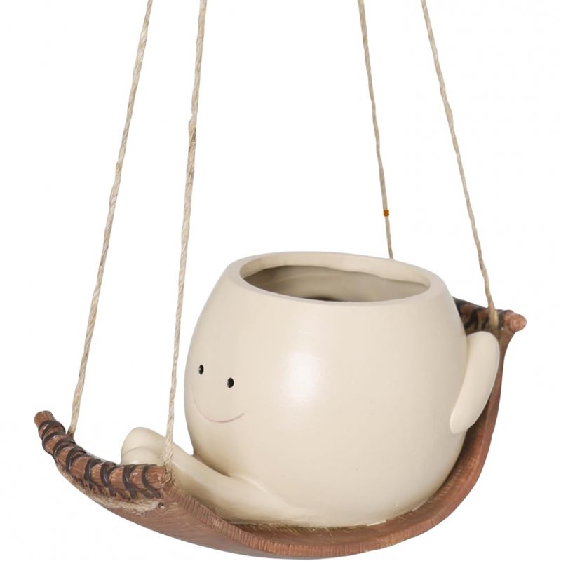 Swing Smile Face Planter Pots Wall Hanging Planters Small Succulent Pot Creative Succulents Plants Pot Basket Hanging Resin Flower Planters For Indoor Outdoor Home Decoration flowerpot