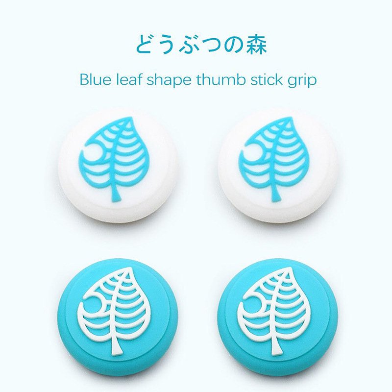 Switch Animal Crossing Thum Grip Cap Silicone Rocker Cap for Nintendo Switch Accessories White + blue