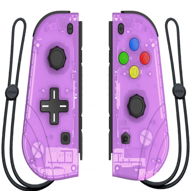 Switch Joy Con Wireless Gaming NS (L/R) Controllers Bluetooth Gamepad Transparent purple