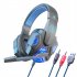 Sy830mv Wired Gaming Headset With Microphone 3 5mm Powerful Sound Headphones For Computer Pc White and blue PC luminous