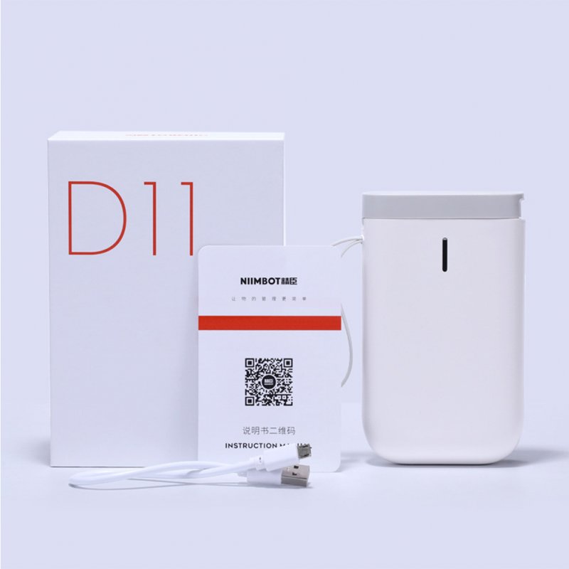 D11 Label Printer Manual Hand-held Home Office Use Fast Printing Label Maker (with 1 Roll Of White Label) 