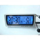 T08 4-in-1 Car Clock Dual Thermometer Calendar Alarm Clock Temperature Monitor