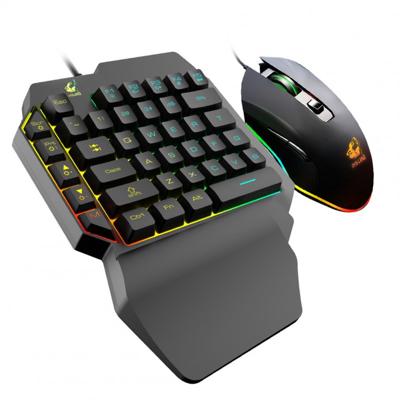T1 One-handed Keyboard  Mouse Set Ergonomic Design Sensitive Buttons Long Life Keyboard Mouse For Game Lovers Business Office Keyboard + Mouse Set