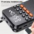 T1 Portable FM Radio Easy Adjustment Pocket Radio Longest Lasting Retro Radio With Telescopic Antenna For Elder Home Running black