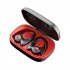 T10 Wireless Earbuds Stereo Sound Earphones Noise Canceling Hanging Ear Headphones Black Red